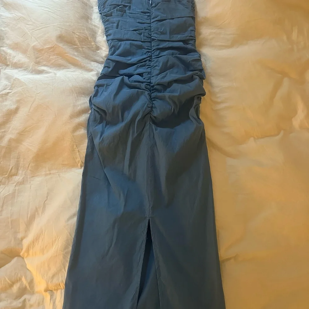 Anthropologie Blue Strapless Midi Dress - Picture 5 of 5